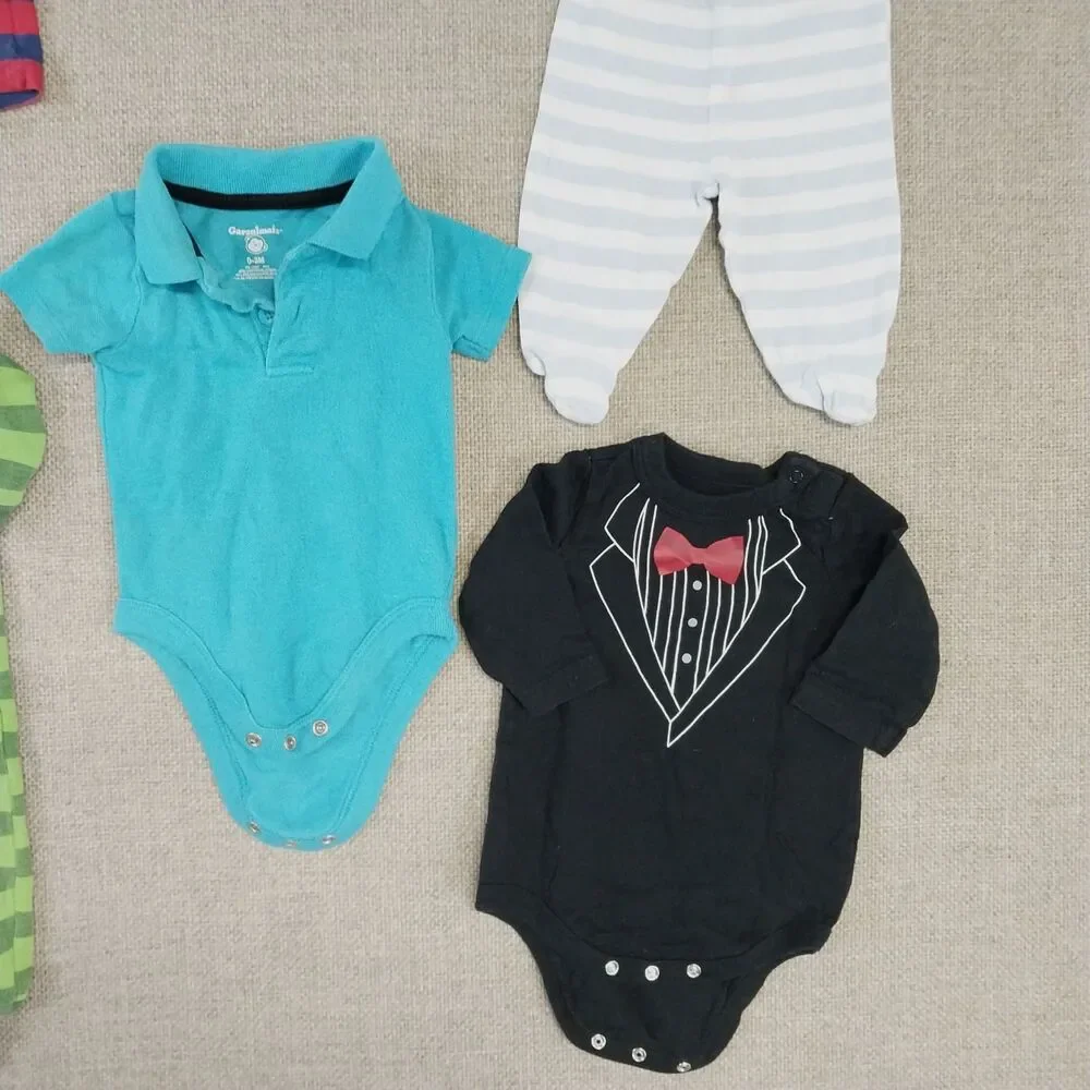 Baby Infant Boy Clothing Bundle Bodysuit Variety Of Colors 24 Pieces Newborn #6